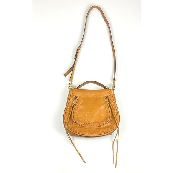 Rebecca Minkoff 10 x 11 x 4 Leather Crossbody Purse Saddle Bag Large Tan Boho - Picture 15 of 16